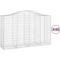 vidaXL Schanskorven 40 st gewelfd 200x50x120/140 cm ijzer