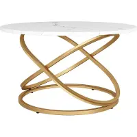 Vicco Calgary Salontafel – 79.5 x 46 cm met groot werkoppervlak Wit/Goud