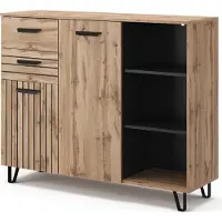 Vicco Amber Dressoir – 38 x 100 cm met 2 laden en 2 deuren Bruin