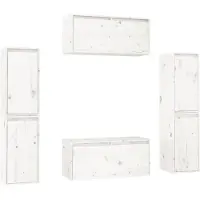 Syfax Tv-meubelen 6 st massief grenenhout wit