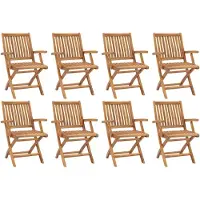 Syfax Opklapbare stoelen, 8 stuks, massief teakhout