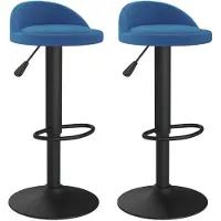 Syfax Barkrukken 2 st fluweel blauw