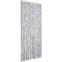 vidaXL Vliegengordijn 100x230 cm chenille wit en grijs
