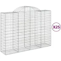 vidaXL Schanskorven 25 st gewelfd 200x50x140/160 cm ijzer
