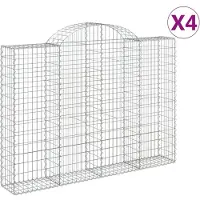 vidaXL Schanskorven 4 st gewelfd 200x30x140/160 cm ijzer