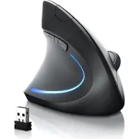CSL – Draadloze muis voor linkshandigen – Verticale muis met Bluetooth en 2,4 GHz draadloze verbinding – ergonomisch ontwerp – voorkomt muisarm – geschikt voor pc, laptop en notebook