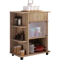 VCM Pocis keukenmodule op wielen eik decor.
