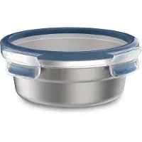 EMSA N1150200, luchtdichte bewaardoos CLIP & CLOSE, staal, 0,7 liter, blauw