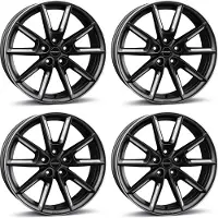 BORBET 4 velgen LX18, 8.0x18, ET40, 5x114.3, kleur: zilver (SWMSIL), geschikt voor Mitsubishi ASX, Eclipse, Grandis, Lancer, Outlander (5x114.3, zilver)