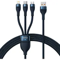 Baseus - Flash - Series-kabel USB - USB Type C / Lightning / micro-USB - 100 - W - 1,2 - m - blauw - (CASS030003)