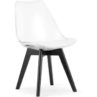 Leobert Stoel MARK - Transparant, Zwarte Poten, Kunststof Zitting met Kunstlederen Kussen, Strak Design, Ergonomisch, Geschikt voor Keuken, Eetkamer, Kantine en Werkruimte, Max. 120 kg