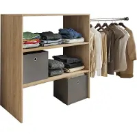 VCM Dacho1 kledingkast kast met 1x ophangstang 3 planken eik decor.