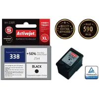 CARUNO Inkt AH-338R (vervangende inkt voor HP 338 C8765EE; premium kwaliteit; 25 ml; zwart), Hoge (XL) opbrengst, Zwart, Pigmentinkt, 25 ml, 1 stuk, Verpakt per stuk