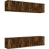 vidaXL 6-delige Tv-meubelset bewerkt hout gerookt eikenkleurig
