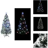 vidaXL Kerstboom met verlichting en standaard, 210 cm, glasvezel - Kerstbomen