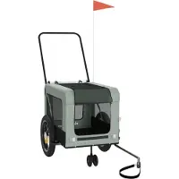 Syfax Hondenfietstrailer oxford stof en ijzer grijs en zwart