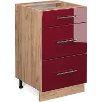 Vicco Fame-Line Keukenonderkast – 50 cm zonder werkblad Bordeauxrode hoogglans