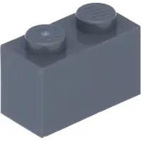 LEGO 50 stuks 3004 steenblokje 1x2, basisstenen, 50 stuks, donkerblauwachtig grijs
