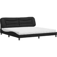 vidaXL Bed met matras "Hvar" kunstleer zwart 200x200 cm