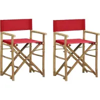 Prolenta Maison Exclusive - Opklapbare regiestoelen, 2 stuks. Rood, bamboe en stof