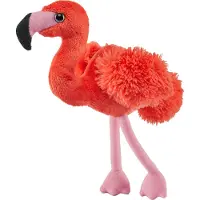 Wild republic Flamingo vogel knuffeldier - roze - 13 cm - Speelgoed - pluche knuffelbeesten/vogels - Vogel knuffels