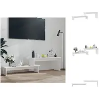 vidaXL Industrieel TV-meubel - 180x30x43 cm - Verstelbaar schap - Wit - Kast