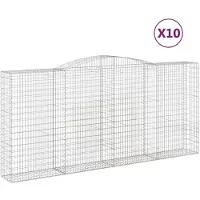 vidaXL Schanskorven 10 st gewelfd 400x50x180/200 cm ijzer