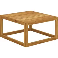 The Living Store Acacia - Salontafel - Salontafel 68x68x29 cm massief acaciahout - Buitentafel - Tuintafel - Terrasmeubilair