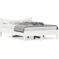 vidaXL Bedframe zonder matras massief grenenhout wit 120x190 cm