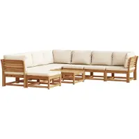 vidaXL 9-delige Loungeset met kussens massief acaciahout