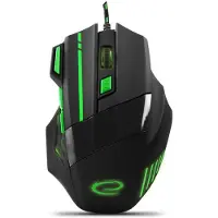 Esperanza Wolf Serie - Gaming Muis - 7 Knoppen - Optisch - Zwart-Groen