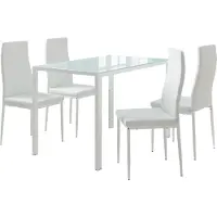Vicco Grand Eettafel set – 120 x 75 cm met 4 stoelen Wit