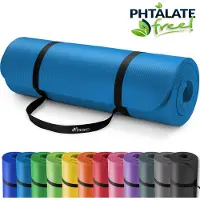 Tresko Yoga mat blauw, 190x100x1,5 cm, fitnessmat, pilates, aerobics