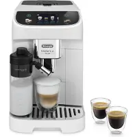 De'Longhi Magnifica Plus ECAM320.60.W, espressomachine, 1,9 liter, voor koffiebonen en gemalen koffie, ingebouwde molen, 1450 W, wit