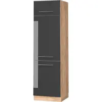 Vicco Fame-Line Koelkast ombouwkast – 60 cm Antraciet Hoogglans