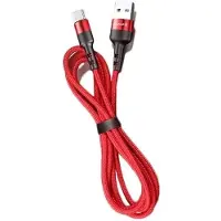 Usams Gevlochten USB-C Kabel (100cm) - Rood