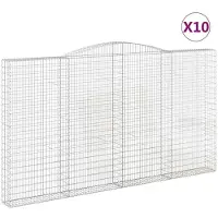 vidaXL Schanskorven 10 st gewelfd 400x30x220/240 cm ijzer