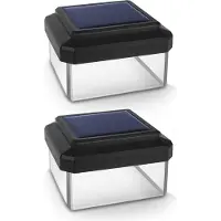 Greenblue 2x LED-paalverlichting, groen/blauw, 80x80mm, met overkappend dak, model GB127