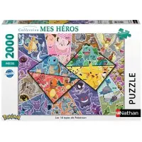Nathan 16 Pokemon Soorten Puzzel 2000 stukjes