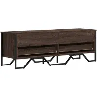 Syfax Tv-meubel 122x34x41 cm bewerkt hout bruin eikenkleurig