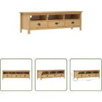The Living Store vidaXL Houten Tv-meubel - Televisiekast - Tv-meubel Hill 158x40x47 cm grenenhout honingbruin - Tv Stand - Grensnhout Meubilair - Vintage Tv-stand