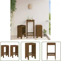 The Living Store Barkruk - Barkrukken - Stoel - Barstoel - Barkrukken 2 st 40x36x75 cm massief grenenhout honingbruin