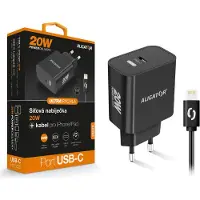 Aligator Chytrá síťová nabíječka Power Delivery , USB-C kabel per iPhone/iPad, černá (20 W), USB-lader, Zwart