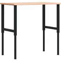 Syfax Werkbank rechthoekig 100x60x(71,5-98) cm massief beukenhout