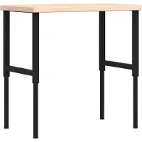 Syfax Werkbank rechthoekig 100x60x(73-99,5) cm massief eikenhout