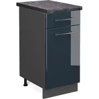 Vicco Fame-Line Keukenonderkast – 40 cm, WB Antraciet Donkerblauw hoogglans