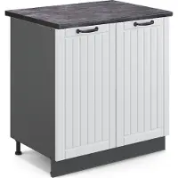 Vicco Fame-Line Wastafelkast – 80 cm met legplank, WB Antraciet Wit Landhuis