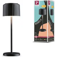 Paulmann LED-zonnelamp Else, zwart, IP44 dimbaar, zwart, Woon-/ Eetkamer, Aluminium, Modern, Solar buitenverlichting