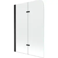 Mexen Felix badwand 2-delig 80 x 140 , transparant, zwart - 890-080-002-70-00
