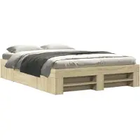 vidaXL Bedframe zonder matras hout sonoma eikenkleurig 120x190 cm